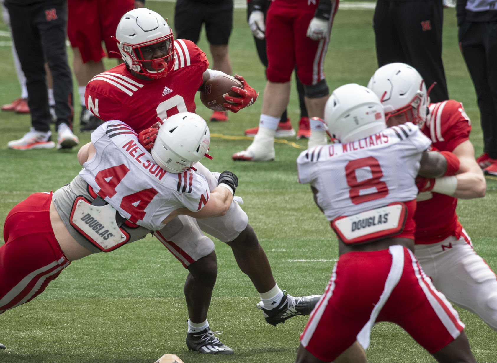 Nebraska football practice, 4.17